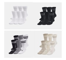 Unisex Under Armour Essential 6-Pack Crew UA Socks multiple colors