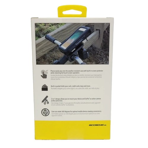 2 In 1 Camera, Go Pro & Cell Phone Bike Mount, Weather Resistant Bicycle Case - Picture 2 of 2