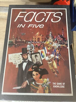 FACTS IN FIVE - The Game of Knowledge - VINTAGE 1967 3M Bookshelf Game COMPLETE