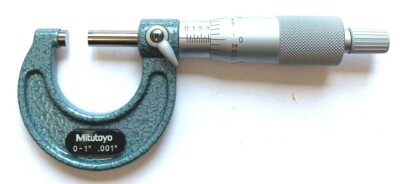 0-1'' MITUTOYO OUTSIDE MICROMETER 103-177 .001 NEW RATCHET STOP CARBIDE FACE