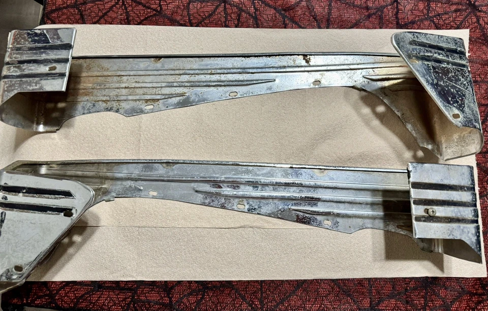 Lincoln Capri 1951-1955 juego de molduras de asiento/banco cromado (izquierdo y derecho) Foto 3 de 4