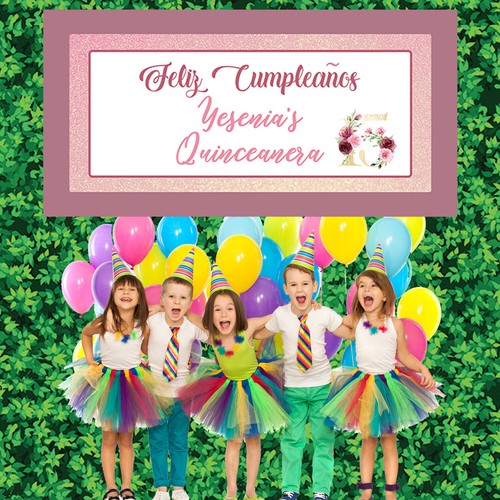 Mis Quince 15th Birthday Party Banner, Quinceanera Personalized Party Decor - Picture 2 of 2