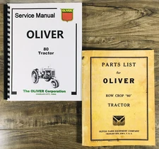 Oliver 80 Tractor Service Parts Manual Set Repair Workshop Shop Catalog Book