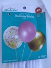 (8) PACKS White Balloon Sticks With Cup, Party Decor 20CT EACH