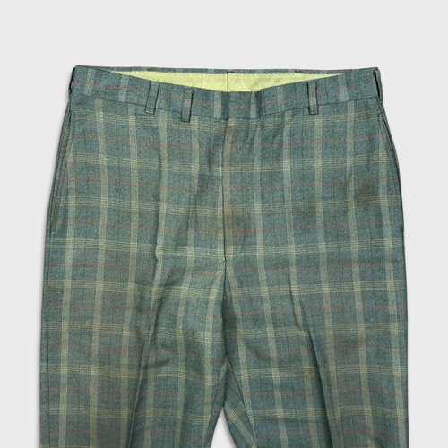 Pantalones rectos vintage Levi’s Sta-Prest para hombre 32x31 verde a cuadros años 60 70 - Imagen 2 de 13