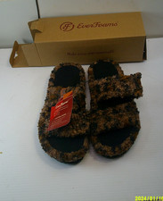 EverFoam Fuzzy Open Toe Slippers Wmns Sz 11- 12Comfy Memory Foam House Shoes