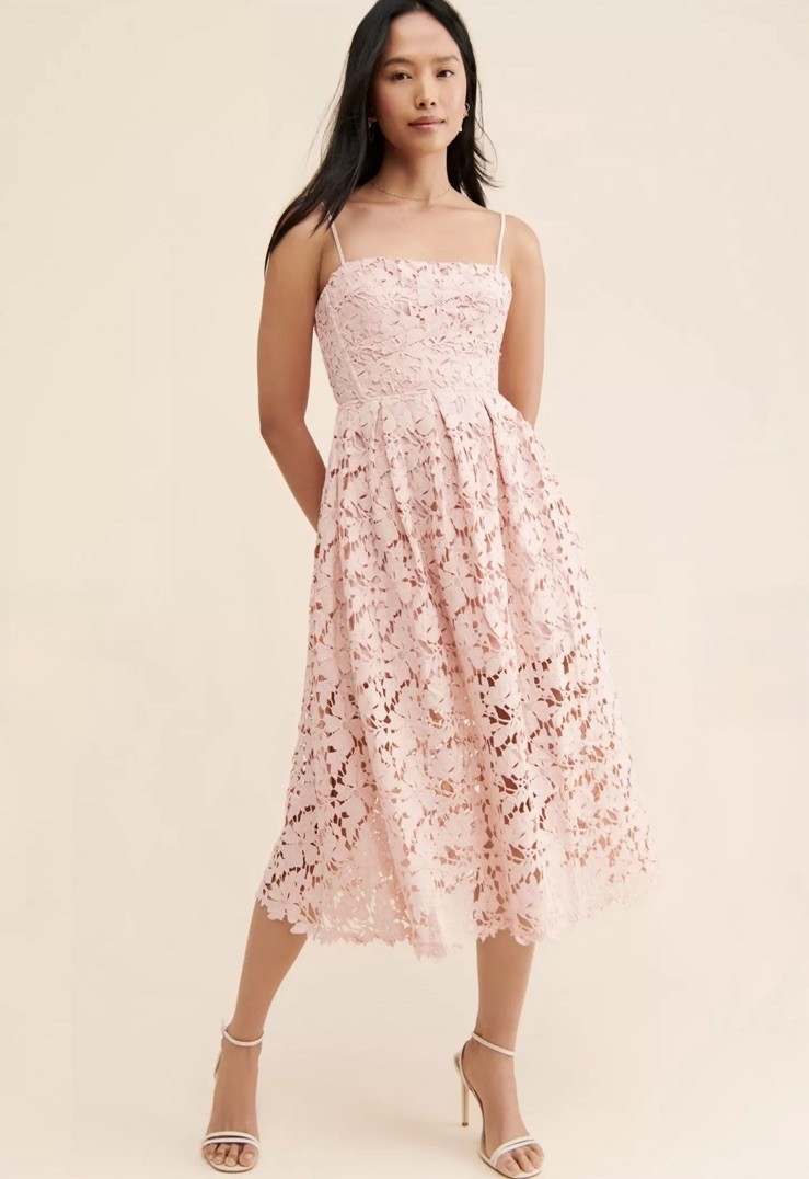 chinese dress ladies ASTR the label Women's Sleeveless Lace Fit & Flare Midi Dress, Pink Mauve,  S: Buy Online at Best Price in UAE