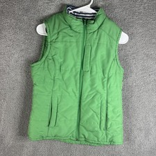 Vineyard Vines Vest Womens Small Green Quilted Insulated Full Zip Pockets