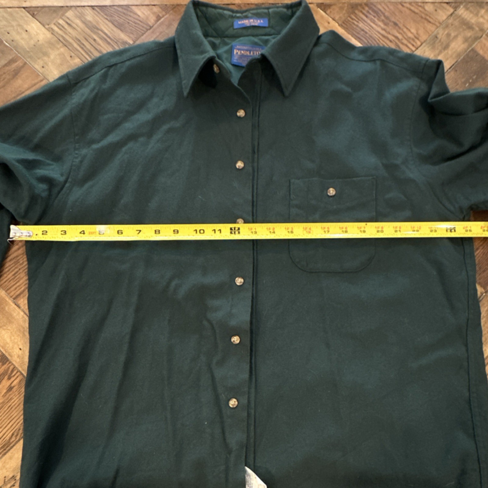 WTGPendleton Men's Green Brown Solid Wool Flannel… - image 8