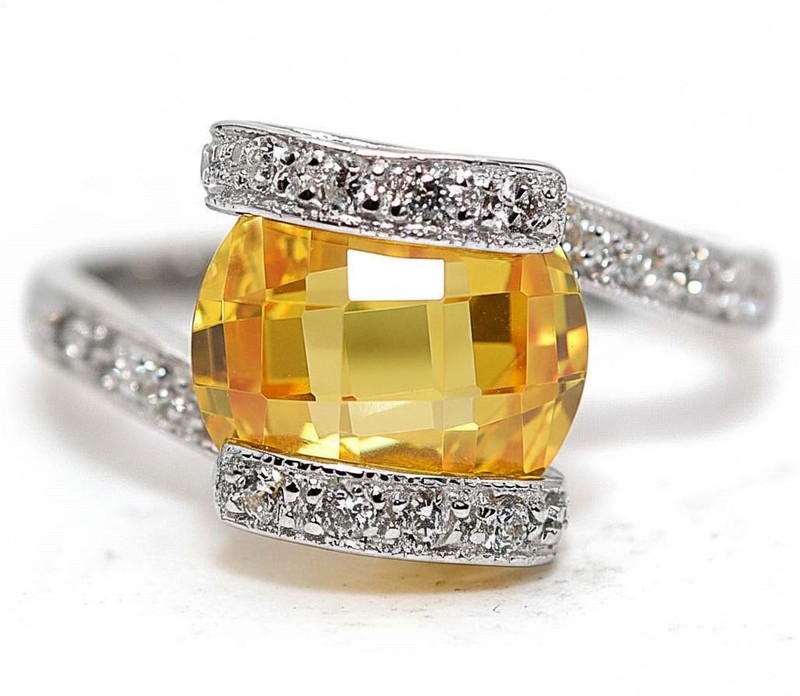 3CT Heat Treated Yellow Topaz 925 Sterling Silver Ring Jewelry Sz 6 NF1-2