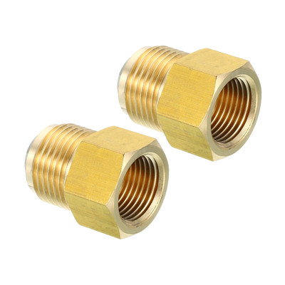 2Pcs 1/2'' Female Flare x 5/8'' Male Flare Connectors Brass Adapter Reducing