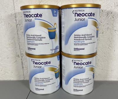 4 NEOCATE Junior Jr Hypoallergenic Formula Nutricia Unflavored Cans Exp 8/26/26