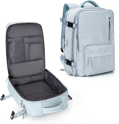WONHOX Large Travel Backpack Carry on Flight Approved Laptop Work A3-blue 