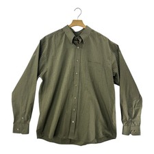 Eddie Bauer Mens Tall XL Relaxed Fit Wrinkle Stain Resistant Plaid Button Down