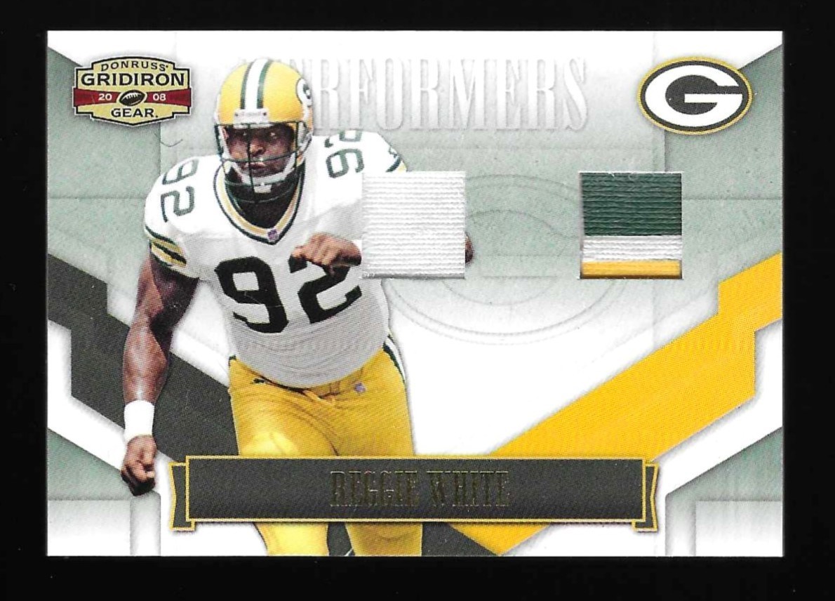 Reggie White 2008 Donruss Gridiron Gear Dual Prime Patch Game Worn #/100 Packers