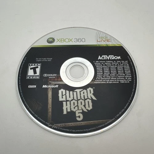 Guitar Hero 5 (Microsoft Xbox 360, 2009) Disc Only Tested Working