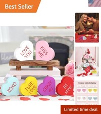 Valentines Day Decor Wooden Hearts Double Sided Love Conversation Hearts