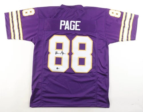 Alan Page Signed Vikings Jersey /Beckett/NFL HOF & Minnesota Supreme Court Judge