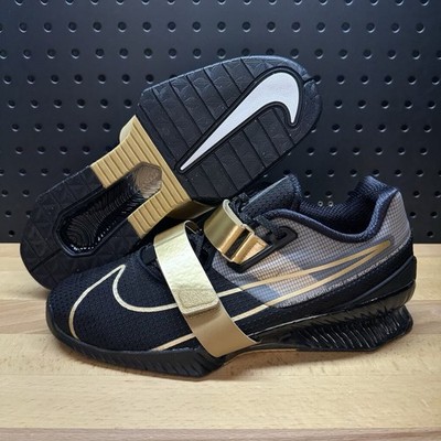 Nike Romaleos Weightlifting Squats Shoes Black Metallic Gold