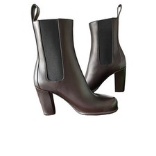 BOTTEGA VENETA 677271 Women's Brown Leather Storm Ankle Boots shoes 39 