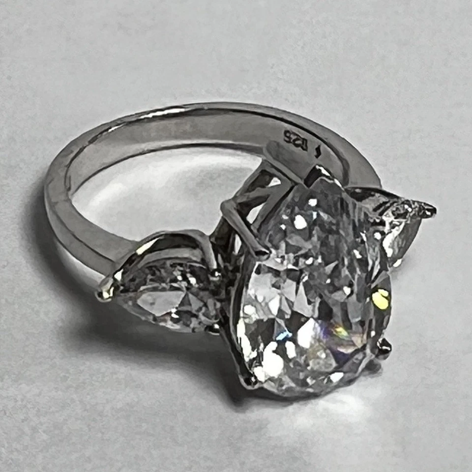 Silber Ring 925 mit 3 Zirkonia Statement Verlobung