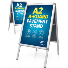 A2 Double-Sided Pavement Sign with Snap Frame-Durable, Weather-Resistant Outdoor