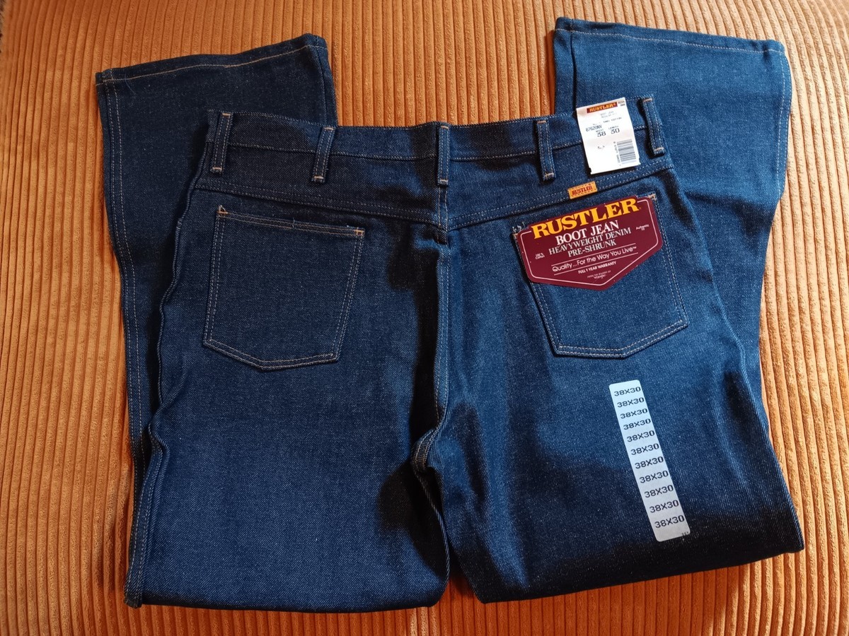 パンツ Rustial bootscut denim VINTAGE Rustler By Wrangler Boot Jeans Mens 38x30 Blue Regular Fit
