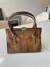 Vintage Handtasche echtes Krokodilleder 60er/70er Jahre  braun klassisch Jaguar