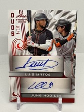 Jung Hoo Lee Luis Matos 2023 Leaf Trinity /10 Red Dual Autograph Giants RC