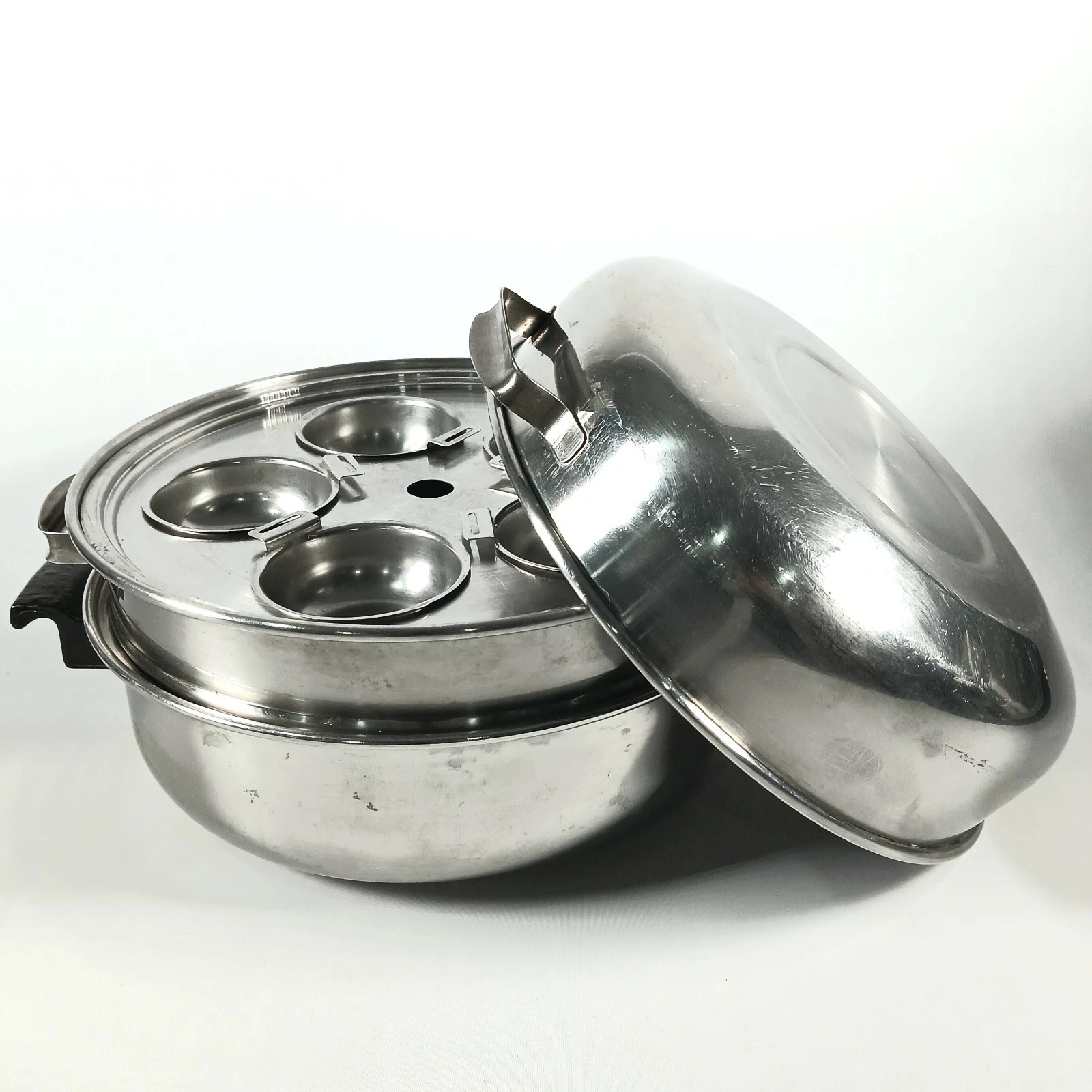 VTG stainless steel double boiler egg poacher 9 Pc. pan set 10" SEE DISCRIPTION