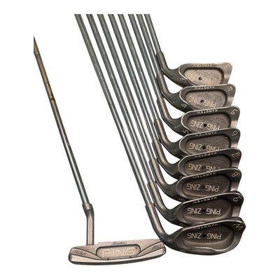 Ping Zing Stainless Black Dot 3-PW Iron Set Karsten JZ Steel Stiff With Putter