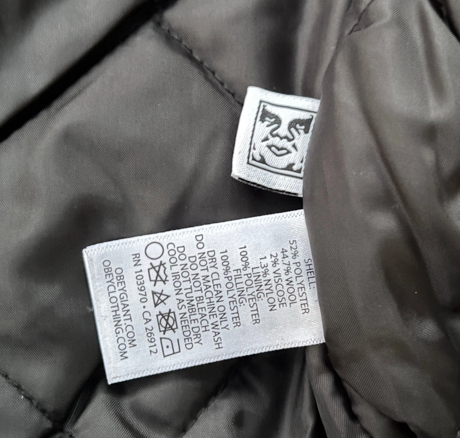 OBEY Shepard Fairey AUTHENTIC 2024 PREMIUM LEAGUE ICON VARSITY BOMBER JACKET NWT - product detail image 8