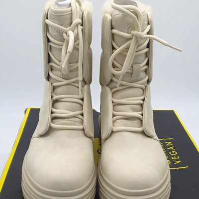 Buffalo Vectra Lace Up Hi Wa Damen Schneestiefel vegan gefüttert Creme EU 40