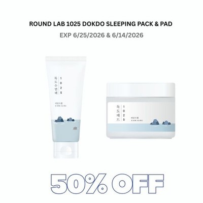 Lot of 2 - ROUND LAB  1025 Dokdo Pad (70ea) & Dokdo Sleeping Pack - Brand New