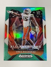 2021 Prizm Draft Football Green Prizm - Greg Rousseau RC - Miami Hurricanes