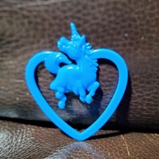Vintage Lisa Frank School Sidekicks Blue Unicorn Heart Paper Clip
