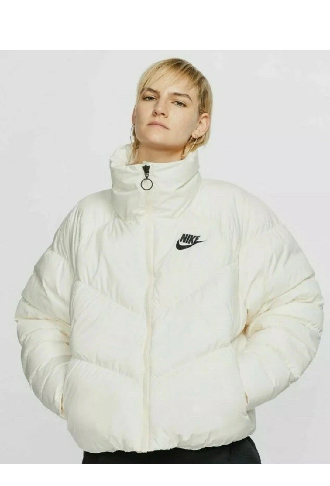 $170 Nike Sportswear Synthetic Fill Jacket Puffer Cream Black