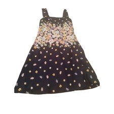 Loft Outlet Navy Blue Floral A-Line Sleeveless Dress Square Neck Womens Size 10