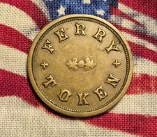 1838-1863 Civil War Hard Times Era "To Kings Manor" Merchant Card Ferry Token