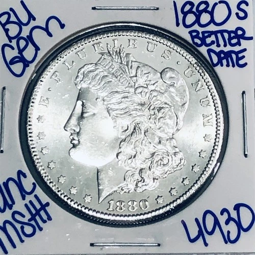 1880 S BU UNCIRCULATED MORGAN SILVER DOLLAR AUTHENTIC U.S.MINT FREESHIPPING 4930