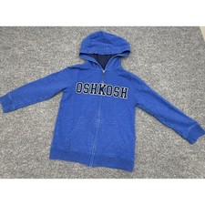 OshKosh Bgosh Kids Blue Full Zip Hoodie Logo Sweatshirt Size 8 8A 3L998713