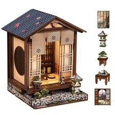 Book Nook Kit-Japanese Garden-3D Wooden Puzzle Kit with LED Lights