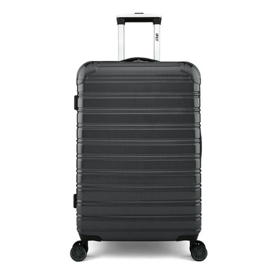 iFLY Fibertech 24'' Medium Checked Suitcase   Hardside Expandable, Black