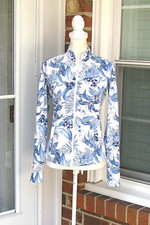 Tommy Bahama Golf  Tennis full zip jacket XS has pockets thumbholes UPF 50 blue