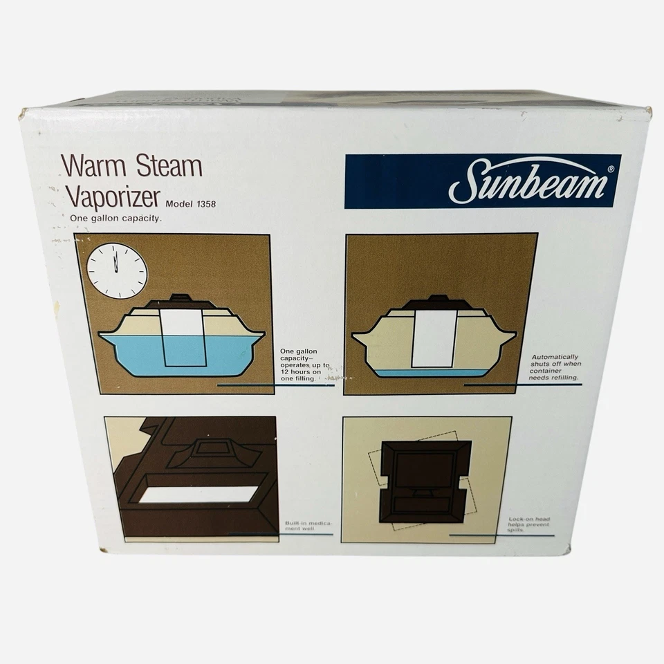 Vintage Sunbeam Warm Steam Vaporizer Humidifier One Gallon 12hr Model 1358 NEW - Image 3 of 4