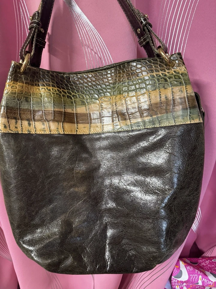 Bolso de hombro vintage Marco Buggiani Italia cuero piel de serpiente para mujer Foto 2 de 4