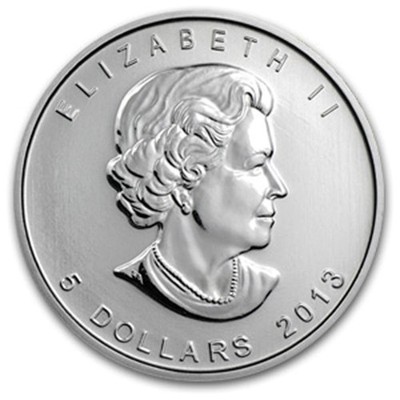 2013 25th Anniversary 1 oz $5 Canadian Silver Maple Leaf Coin BU
