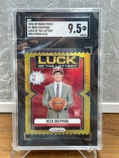 Reed Sheppard 2024-25 Panini Prizm Luck Of The Lottery Gold Prizm 5/10 SGC 9.5