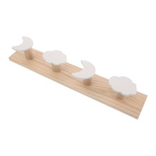 Cartoon Moon Cloud Wall Hook - Wall Mounted Coat Hanger Rack for Kids Room