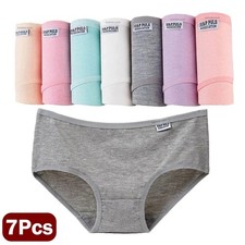 7PCS Women’s Cotton Underwear Panties Plus Size Briefs Lingerie M-4XL